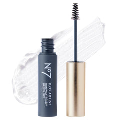 No7 clear eyebrow gel front packaging shows brand and compact travel size benefit