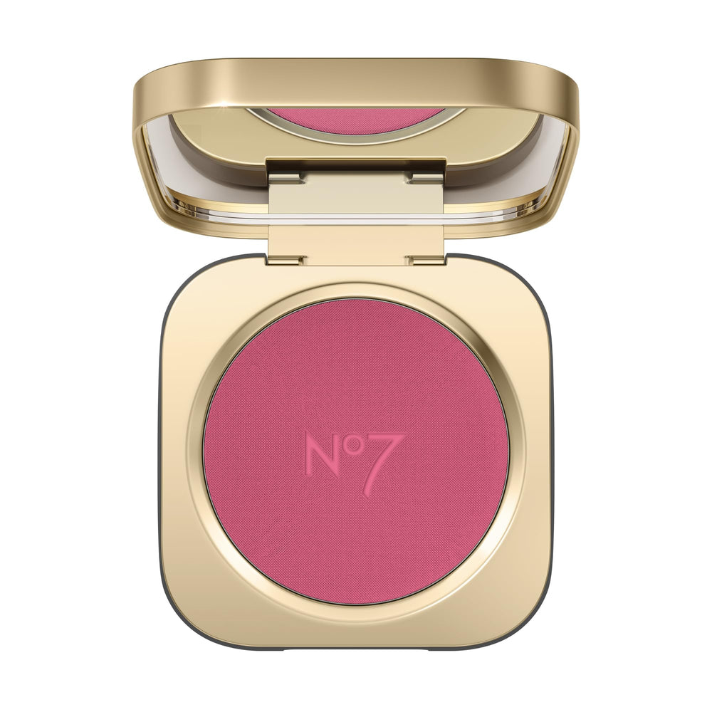 No7 front compact showing blush pan and compact lid for travel convenience