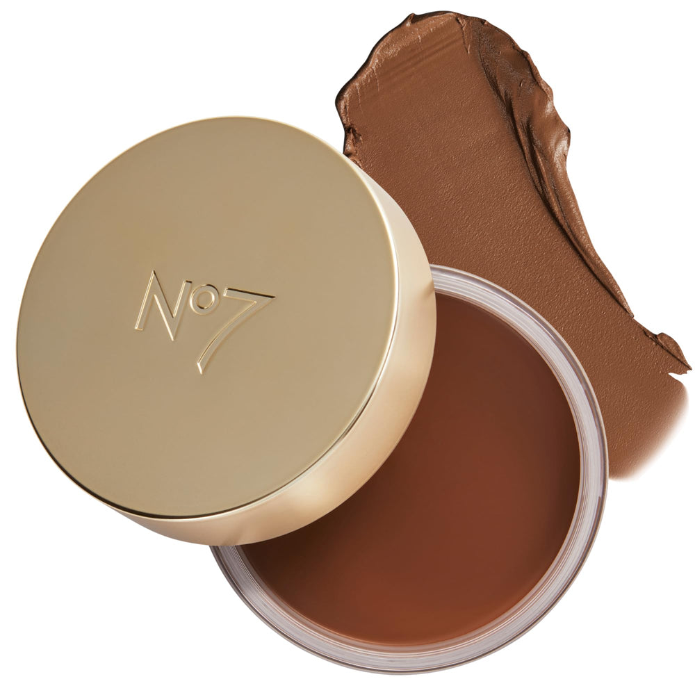 No7 Pro Artist Soft Glow Cream Bronzer package closeup highlights smooth texture for easy glide-on color.