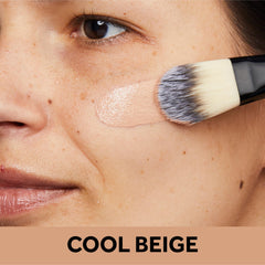 No7 Protect & Perfect Foundation Cool Beige swatch on arm shows buildable coverage.