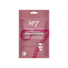 No7 sheet mask front packaging showing product name and hydrating benefits