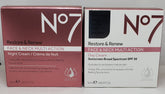 No7 jars front packaging showing both 50ml day and night creams for a complete routine