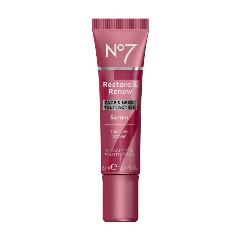 No7 front packaging showing bottle and box, communicates trustworthy formulation