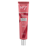 No7 Restore & Renew serum bottle closeup showing collagen-infused formula for firmer, smoother skin.
