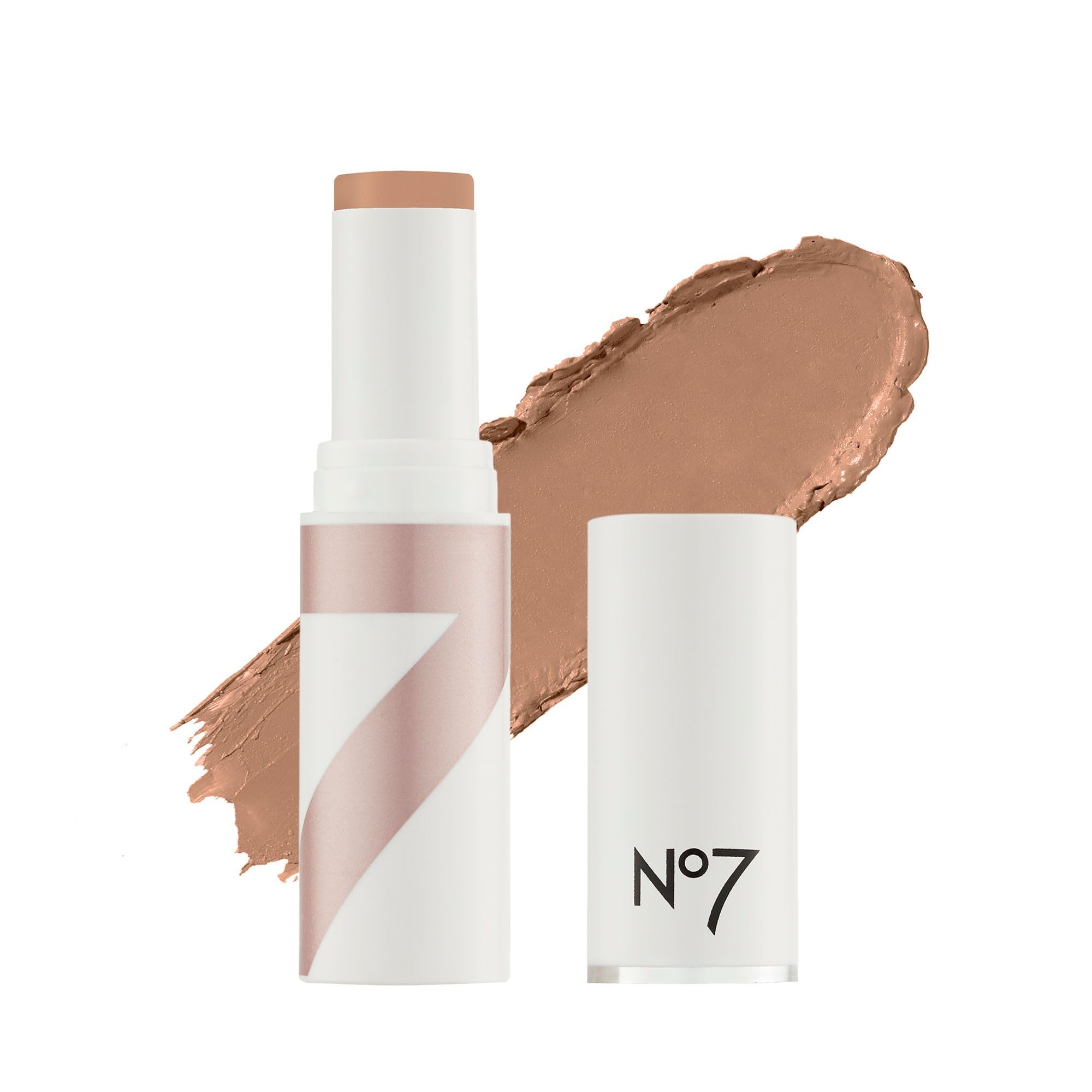 No7 front packaging in Hazel showing compact stick and shade