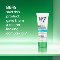 No7 tube label close-up highlighting 2% salicylic acid strength and non-drying formula