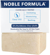 Noble Formula ZnP Emu Oil Bar Soap ingredients close-up for clear skin support