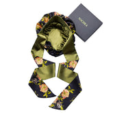 Nochka Fashion Wild Rose silk bonnet close-up highlights gentle Mulberry silk protection