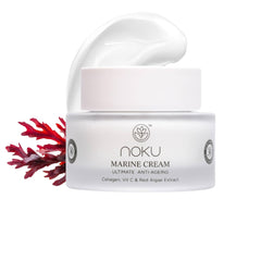 Noku Marine Cream bottle close-up showing ultra-hydration for daily use.