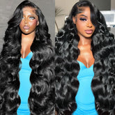 Nollipopco 30inch lace-front wig close-up shows seamless HD lace for natural blend.