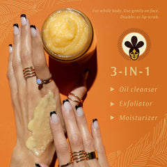 Nopalera Mandarina texture exfoliant showing gentle scrub for smoother skin