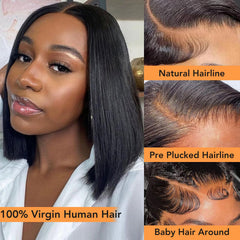 Nopxam Bob Wig 13x4 lace front highlights versatile parting and skin-blend finish.