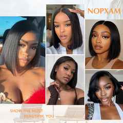 Nopxam Bob Wig pre-plucked hairline enables quick, natural-looking styling.