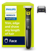 Norelco OneBlade 360 face with precise edging for sharp facial lines
