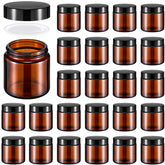 Norme 24-pack glass jars with lids for organized storage of cosmetics