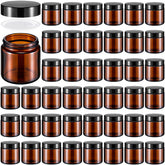 Norme amber 4oz glass jar with lid, ideal for travel-friendly cosmetics storage.