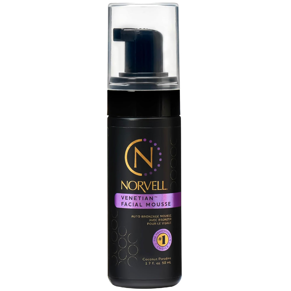 Norvell Venetian self-tanner mousse bottle with velvety texture for even bronze finish.