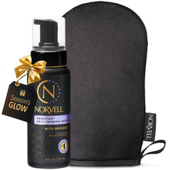 Norvell Venetian self tanning set bottle shows 8oz mousse for natural glow