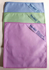 Norwex suede makeup remover face cloth set in blue, purple, green for gentle makeup removal without cleansers