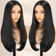 NOSTALGIA wear-go glueless wig 24in straight lace front for fast, secure everyday styling.