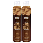 Not Your Mother's Clean Freak Dark Hair Dry Shampoo 2-pack bottle front showcases oil absorption.