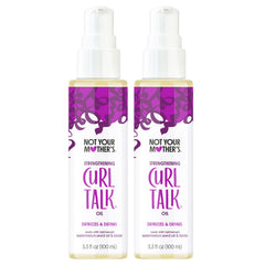 Not Your Mother's Curl Talk Strengthening Oil bottle pouring for lightweight frizz control.