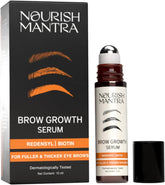 NOURISH MANTRA Eyebrow Growth Serum bottle with dropper for fuller brows