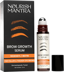 NOURISH MANTRA Eyebrow Growth Serum bottle with dropper for fuller brows
