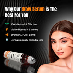 NOURISH MANTRA Eyebrow Growth Serum brush application shows precise application and brow shaping