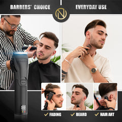 Novah Professional hair clipper LED display highlights speed and battery status for reliable sessions.