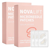 NOVALIFT MicroGlow Eye Patches pack shot highlighting six patches for hydration.