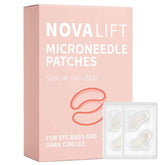 Novalift MicroGlow Eye Patches packaging front for convenient at-home care.