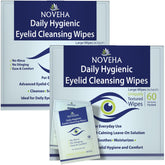 NOVEHA daily eyelid wipes pack front view for gentle daily eye cleansing