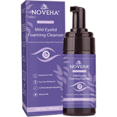 NOVEHA Lavender and Tea Tree Eyelid Foaming Cleanser bottle for gentle daily eyelid cleansing.