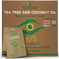 NOVEHA wipes pack with tea tree and coconut oil for daily eye cleanse