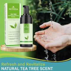 NOVEHA eyelids cleansing scene highlights sensitive-skin friendly formula for comfortable cleansing.