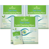 NOVEHA tea-tree oil eyelid wipes box front for gentle daily eye care
