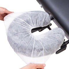 Noverlife face cradle cover on pillow demonstrates universal fit for U-type cushions.