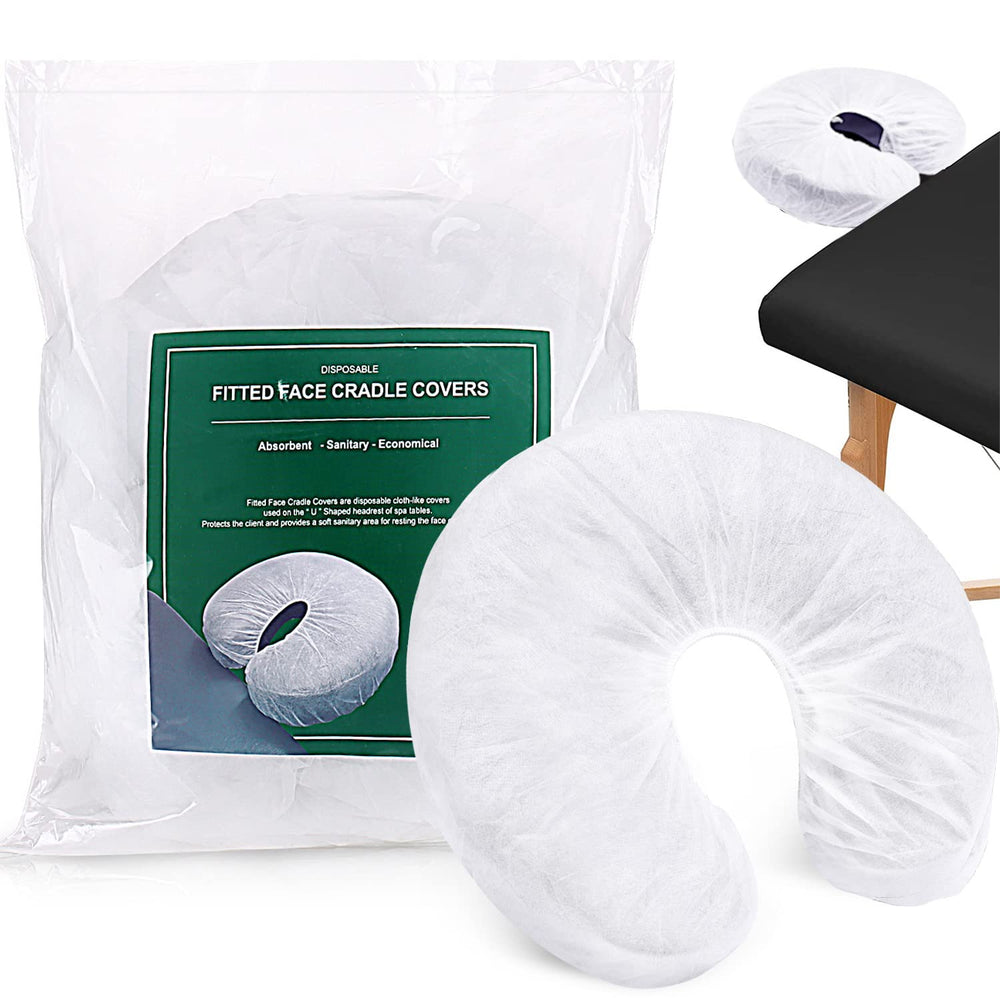 Noverlife disposable face cradle covers packaging highlights hygienic, convenient disposal for salons.
