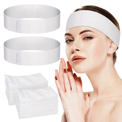 Noverlife disposable spa headband pack closeup, soft fabric and elasticity for facial care.
