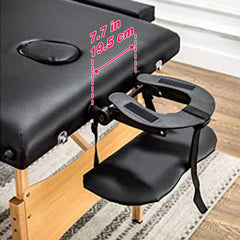 Noverlife face cradle adjustable headrest demonstrates distance control for client comfort.