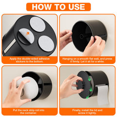 Noverlife neck-strip-dispenser wall-mount with included adhesive patches for secure placement