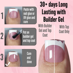 NOVO OVO soft gel toe nail tips in process for easy application