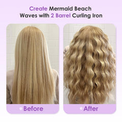 NOVUS curling iron ionic technology graphic emphasizing frizz control and shine