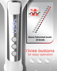 NOVUS crimper waves LED display shows temperature for controlled styling