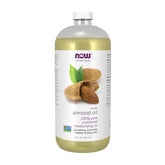 NOW Foods Sweet Almond Oil bottle 32oz for versatile skin nourishment