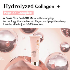 NOWATER Collagen Wrapping Mask sheet closeup shows delicate texture and soothing hydration.