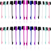 NSBELL 3 in 1 hair edge brush close-up showing color variety for edge smoothing.