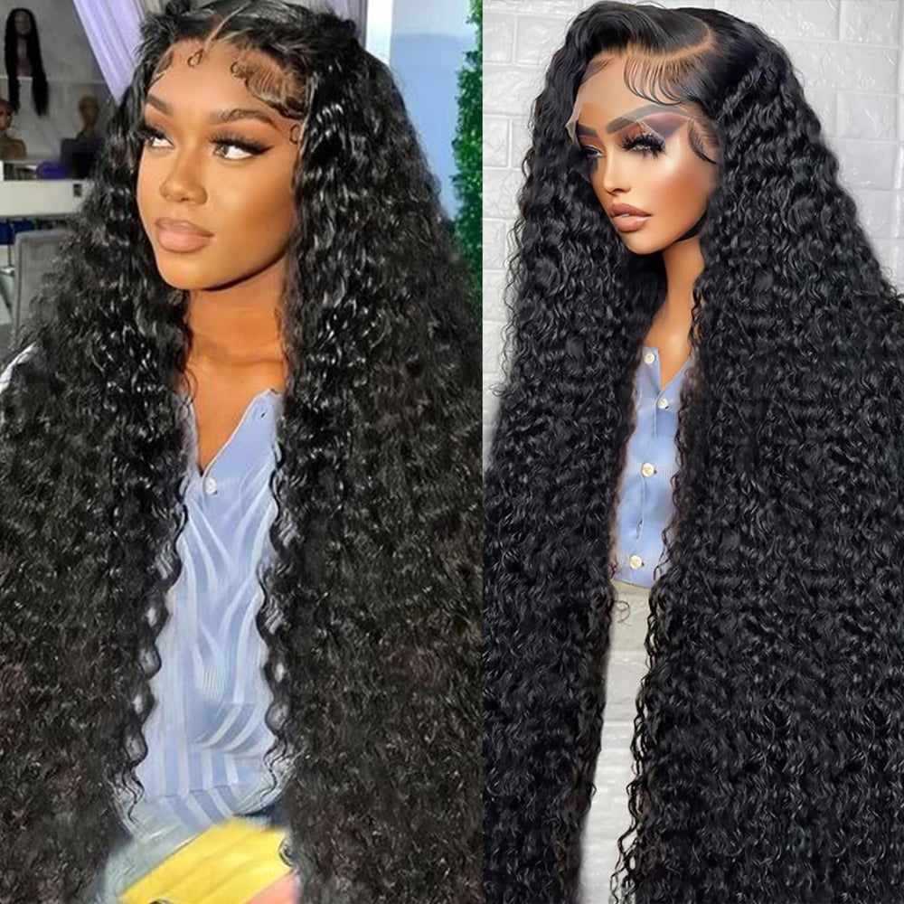 Nsvnsv 30inch deep-wave lace-front wig shows natural parting for varied daily styles.