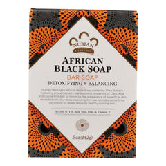 Nubian Heritage African Black Soap Bar Pack of 5 ready for everyday cleansing and gentle exfoliation